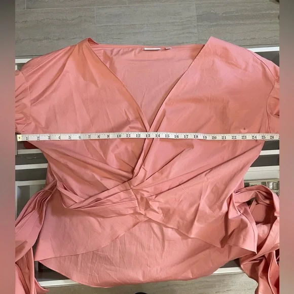New York & Company Pink Wrap Blouse with 3/4 Sleeves-NWOT - Picture 8 of 9